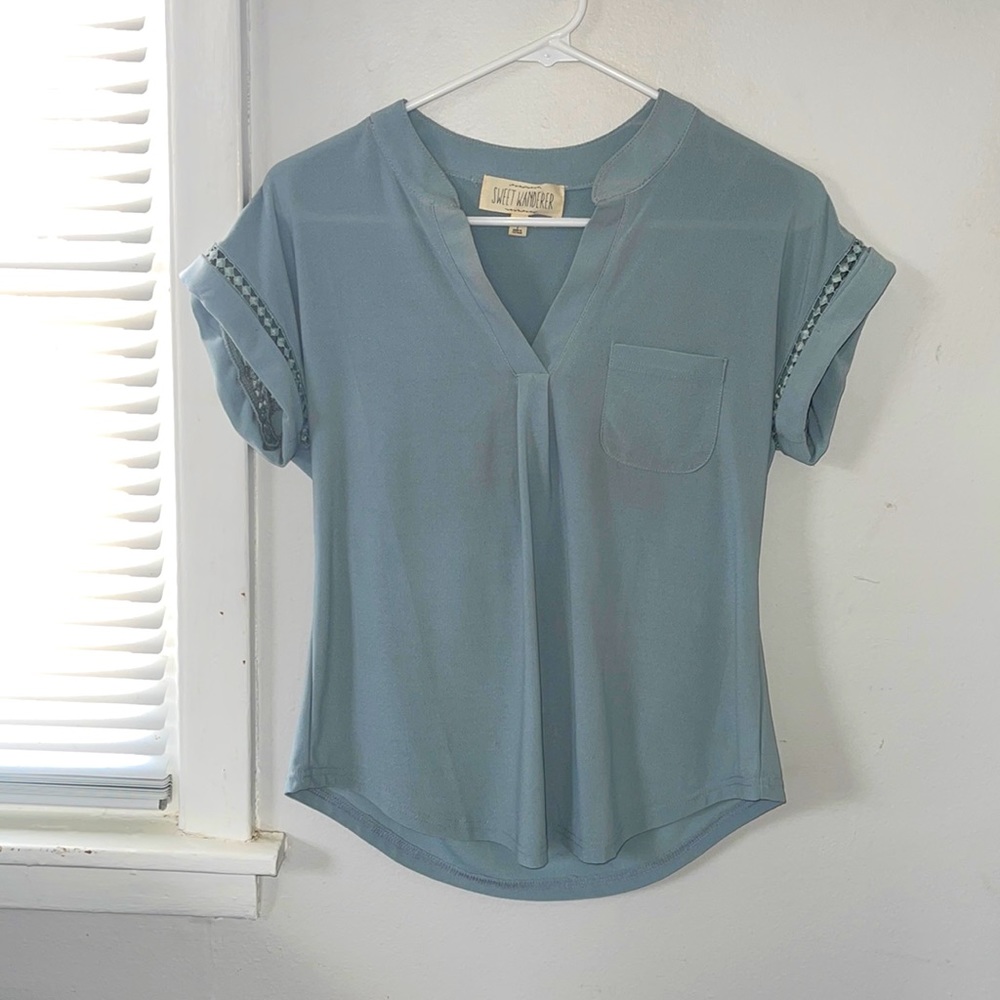 Sand blue blouse